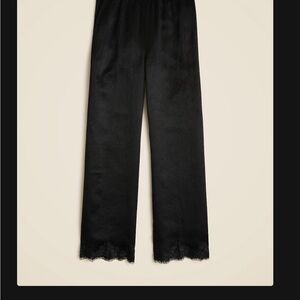 J.Crew Stratus lace-trim pant in textured satin